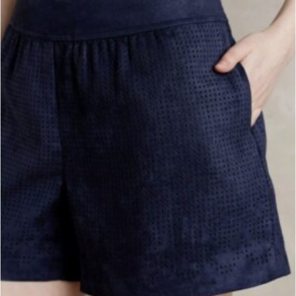 Anthropologie High Waist Navy Shorts